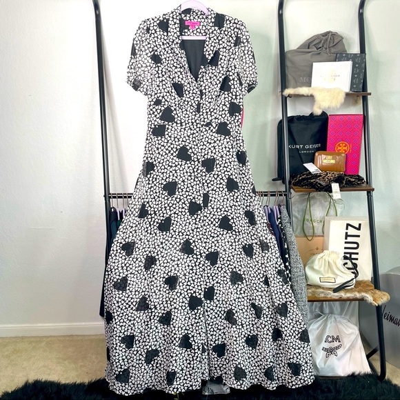Betsy Johnson New York Silk VTG Retro Pinup 1950's Feel Button Front Maxi  Dress. www.stisalwafa.ac.id
